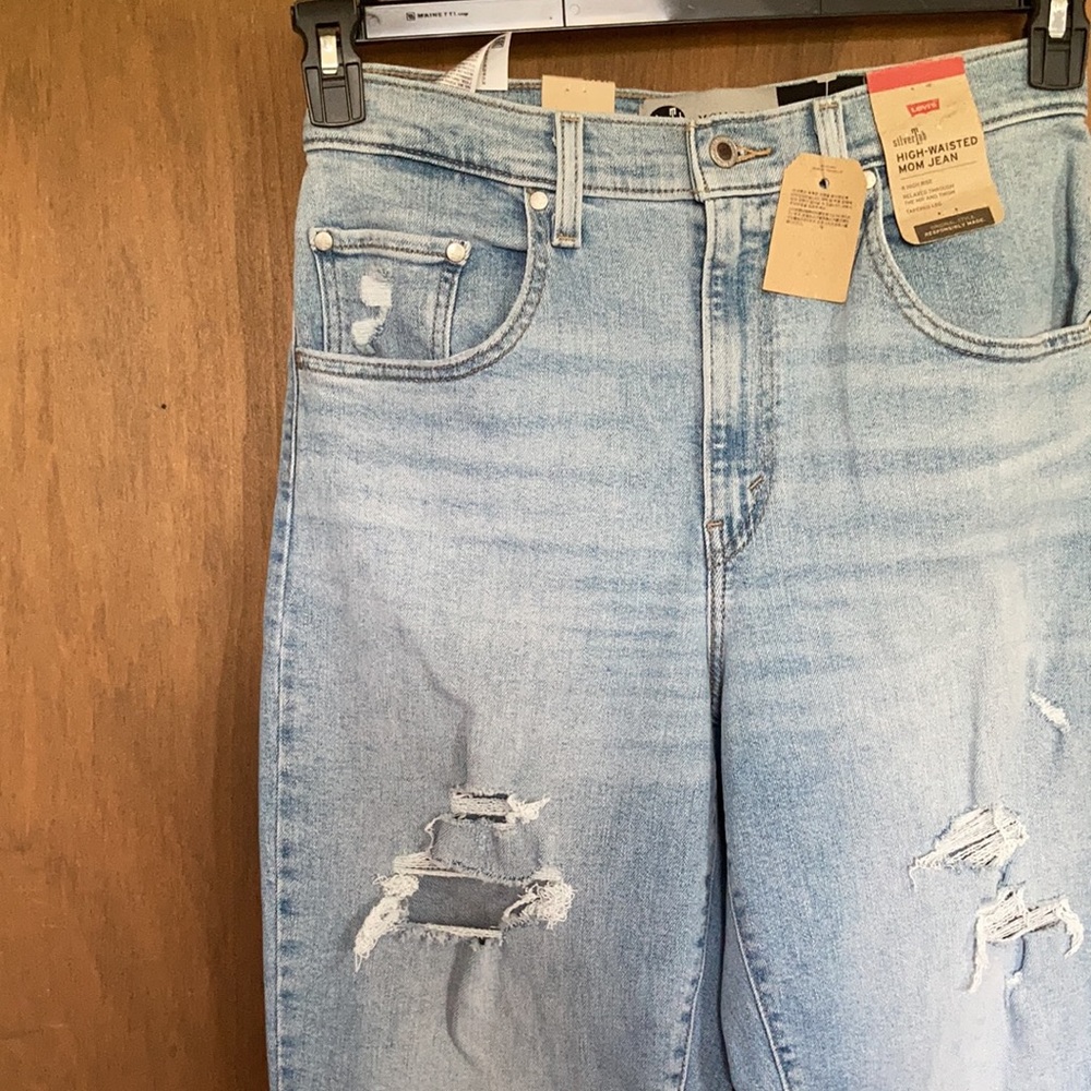 Levi’s silver tab high waisted mom jean distressed retro denim 27 X 27 - Picture 7 of 17